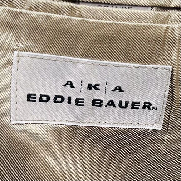 AKA Eddie Bauer 42L Sport Coat 100% Wool Gold Houndstooth Two Button Vented - Picture 3 of 8